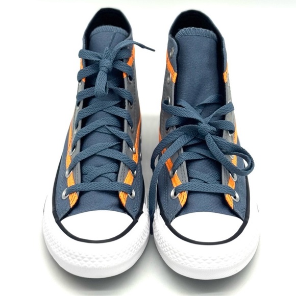 Women's Converse CTAS HI Shoes - LAKESIDE BLUE/FLASH ORANGE - Picture 5 of 8